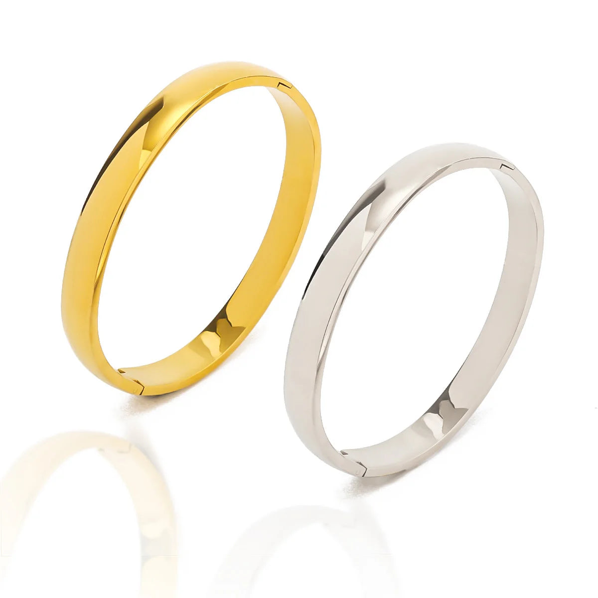 18k Gold Silver Plated Minimalist Bangles Bracelet for Women Men Stainless Steel Water Proof Simple Elegant Bangle Jewelry Gifts