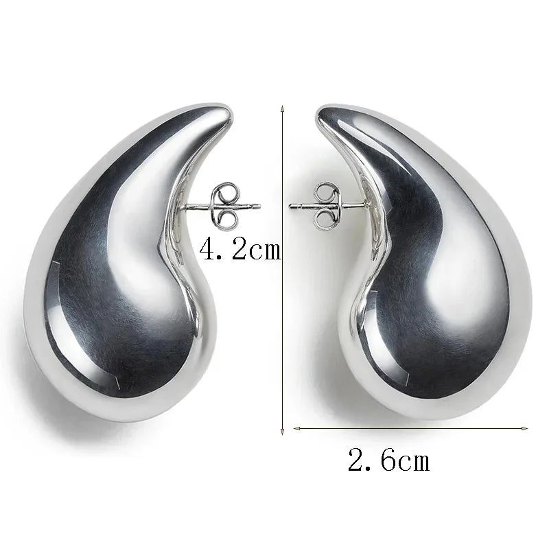 Designer Drop Earrings Dupes 18K Gold | 925 Sterling Silver Post Ultra Lightweight Extra Large Gold Hoops for Women Girls Gifts