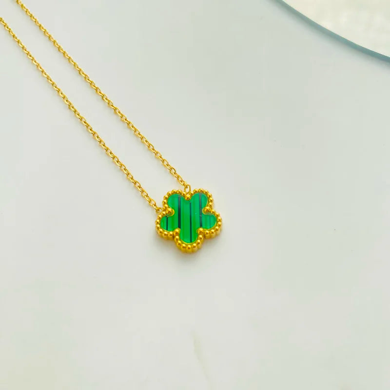 Stainless Steel Flower Charm Bracelets for Women Luxury Elegance Natural White Shell Chain Clover Bracelet Jewelry Gift