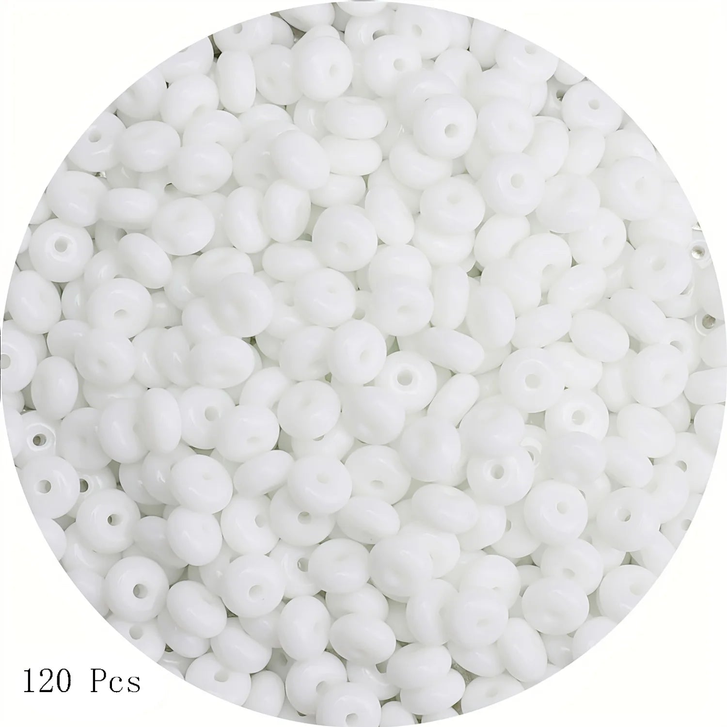 120pcs Vibrant 6mm Glass Wheel-Beads - Colorful Round Candy-Colored Loose Beads, Hollow, Ideal for DIY Jewelry Making, Craft Pro